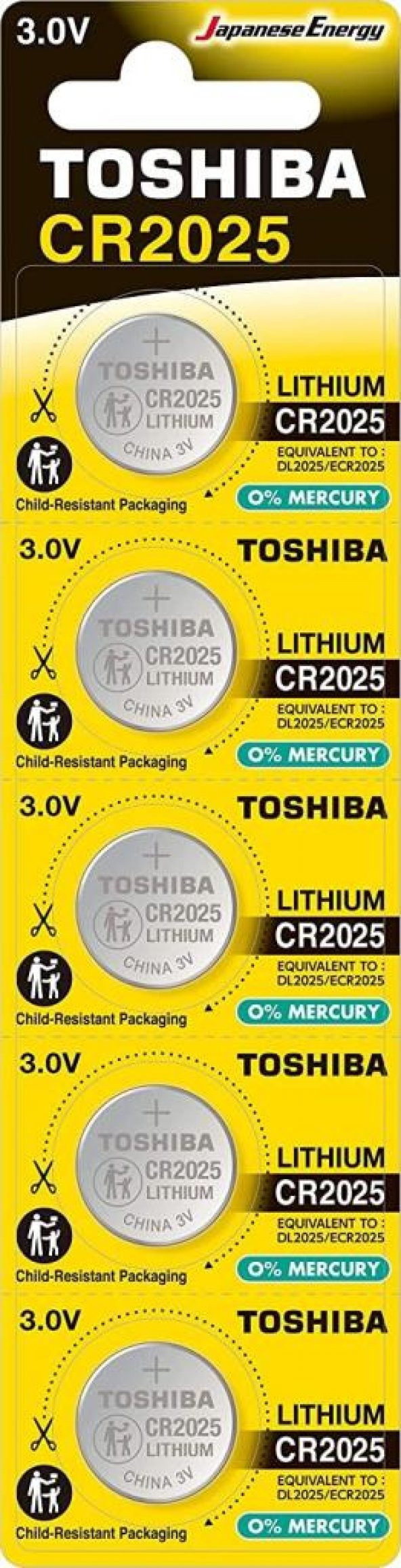 TOSHIBA CR 2025 LITHIUM -Bios- PİL(5Lİ PAKET)