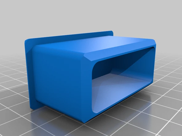 Byr 1 "x 2" (0.083 duvar) dikdörtgen boru için uç kapak (Sadece Plastik Aparattır!!!) 3D - 3