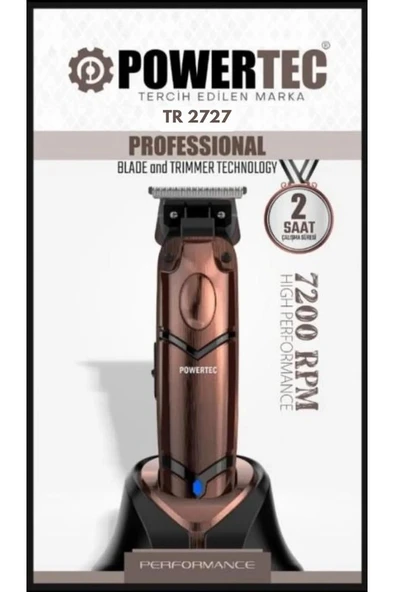 Powertec TR-3737 (2727 Bronz) Sakal Tıraş Ense Çizim Makinesi - 3