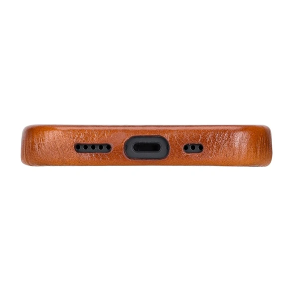 Apple iPhone 13 Mini Uyumlu Deri Arka Kapak ROCK RST2EF Taba - 4