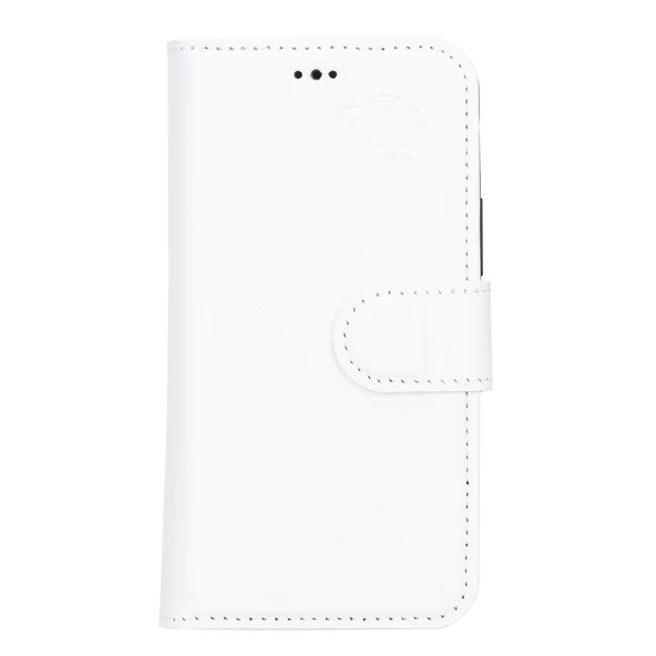 Apple iPhone 13 Mini Uyumlu Deri Cüzdanlı Kılıf F3 Beyaz - 4