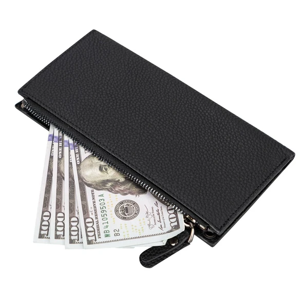 Lozan Strap 6.5 inch Uyumlu Deri Kartlıklı Kılıf ERC1 Siyah - 5