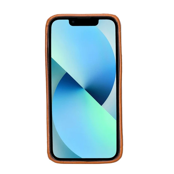 Apple iPhone 13 Uyumlu Deri Arka Kapak ROCK RST2EF Taba - 3