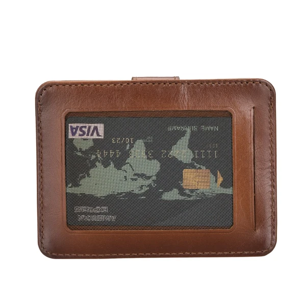 Çok Bölmeli Slim Deri Kartlık BLW019 RST2EF Taba - 3