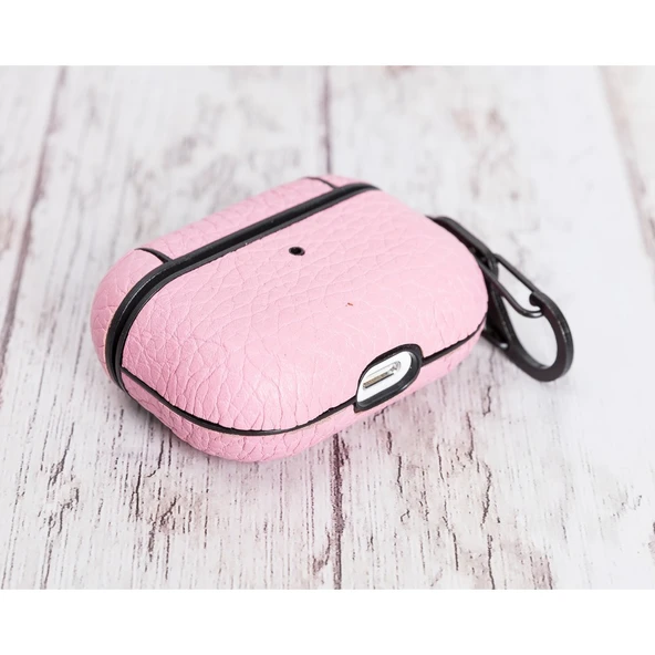 Apple AirPods Pro Uyumlu Deri Kılıf Juni NU2 Pembe - 3