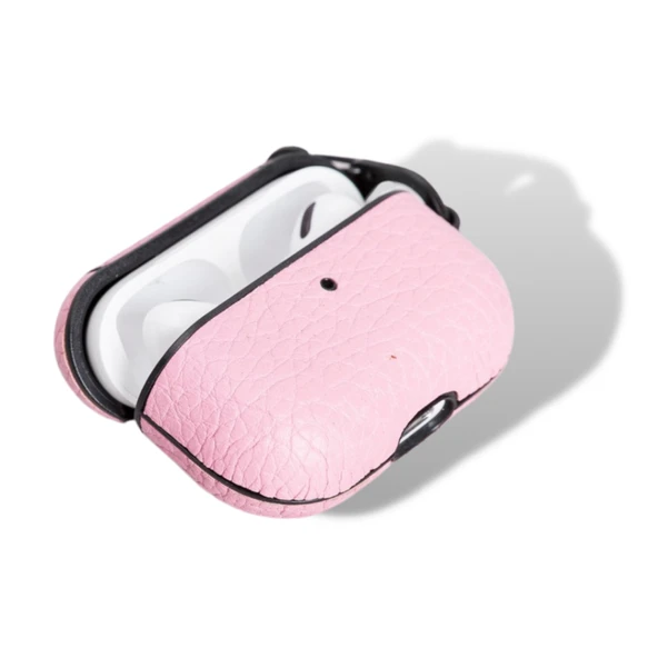 Apple AirPods Pro Uyumlu Deri Kılıf Juni NU2 Pembe - 6