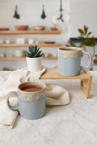 Keramika Shizen Gri Silindir Kupa 10 Cm 2 Adet 613 - 3