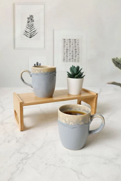 Keramika Shizen Gri Bulut Kupa 9 Cm 2 Adet 613 - 4