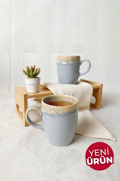 Keramika Shizen Gri Bulut Kupa 9 Cm 2 Adet 613