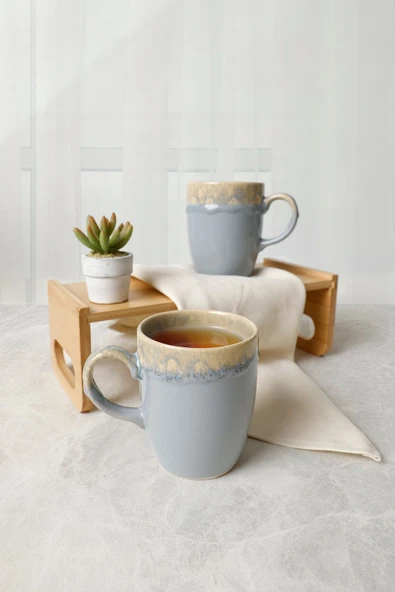 Keramika Shizen Gri Bulut Kupa 9 Cm 2 Adet 613 - 2