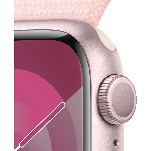 Apple  Watch Seri 9 Gps 41MM Pembe Alüminyum Kasa Spor Loop MR953TU/A - Resim 3