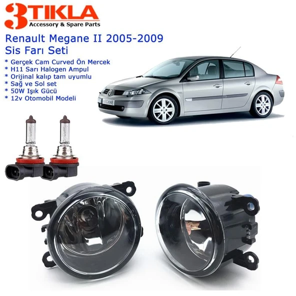 Renault Megane Sedan 2006 Sis Farı Set  Oem:  8200074008