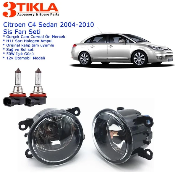 Citroen C4 2005 Sis Farı Set  Oem:  8200074008