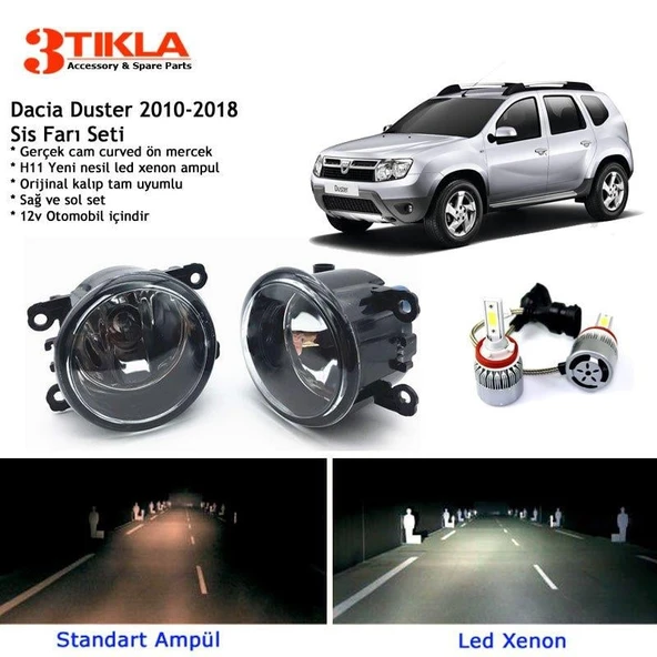 Dacia Duster Beyaz Led Xenon Sis Farı Seti