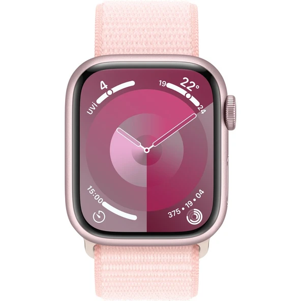Apple  Watch Seri 9 Gps 41MM Pembe Alüminyum Kasa Spor Loop MR953TU/A - Resim 2