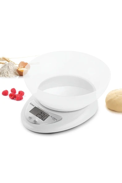 Kiwi Kks 1153 Dijital Mutfak Terazisi Hassas Hazneli Mutfak Tartısı 550 ml Beyaz