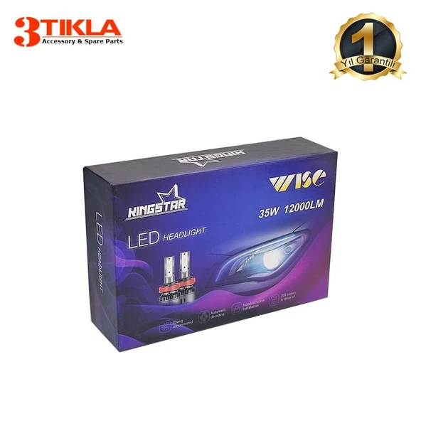Renault Clio 4 2013-2022 Kısa Far Wise Beyaz H7 Mini Led Xenon Şimşek Etkili 12000 Lümen - 4