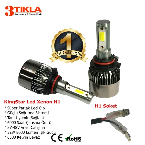 BMW 3 Serisi E30 H1 Uzun Far Beyaz Led Xenon Şimşek Etkili 8000 Lümen - 2
