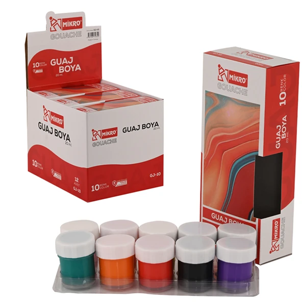 Mikro Guaj Boya Şişe 10 Renk 20 ML GJ-10