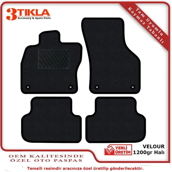 Opel Vectra B 1995-2002 Lüks Halı Paspas Seti Siyah - 2