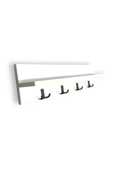 ADIM EBATLAMA Portmanto Duvar Askılığı Elbise Askılığı 80Cm (BEYAZ) - 3