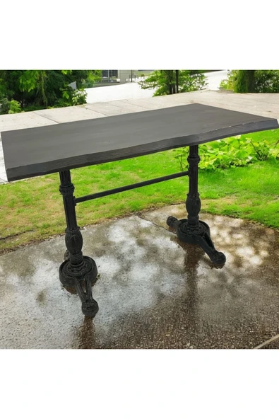 ADIM EBATLAMA CAFE MASA KÖKNAR Kütük Masa ASLAN AYAK - Resim 3