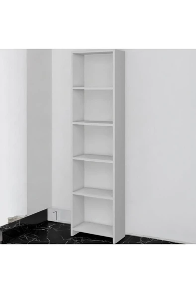 ADIM EBATLAMA 6 Raflı Dekoratif Kitaplık Beyaz Kitaplık Ofis Kitaplığı Dolap Evrak Rafı Ev Rafı Kitap Rafı - 2