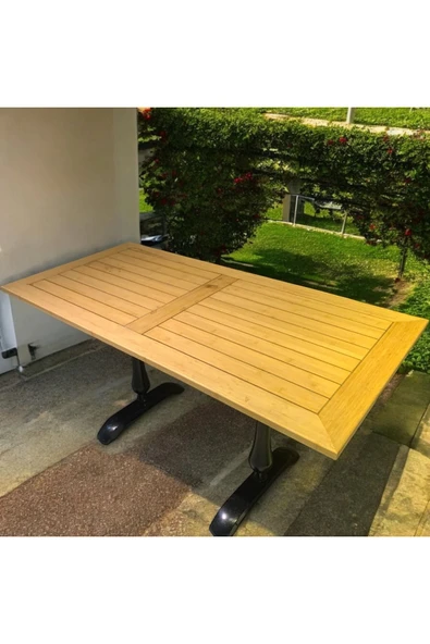 ADIM EBATLAMA CAFE MASA BAMBU  ahşap yemek masası 120 X 70 - 4