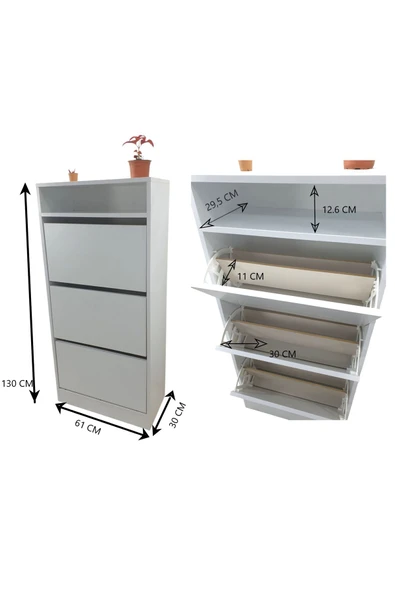 ADIM EBATLAMA Raflı Ayakkabılık - Resim 4