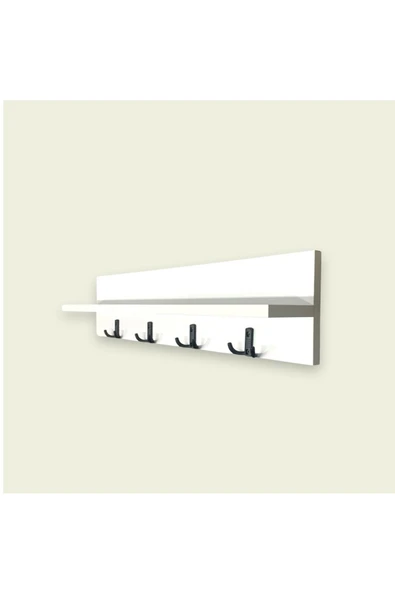 ADIM EBATLAMA Portmanto Duvar Askılığı Elbise Askılığı 80Cm (BEYAZ) - 1