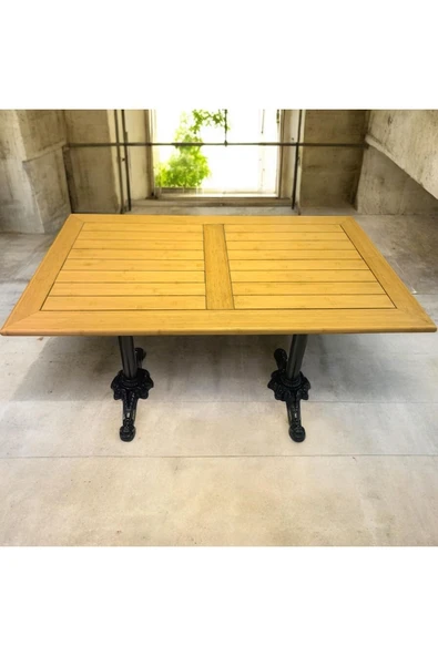 ADIM EBATLAMA CAFE MASA BAMBU  ahşap yemek masası 120 X 70 - Resim 3