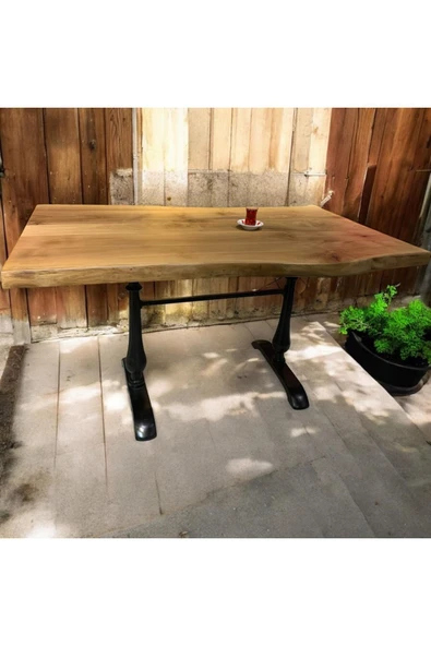 ADIM EBATLAMA Cafe Masa Ahşap Kütük Masa - Resim 6