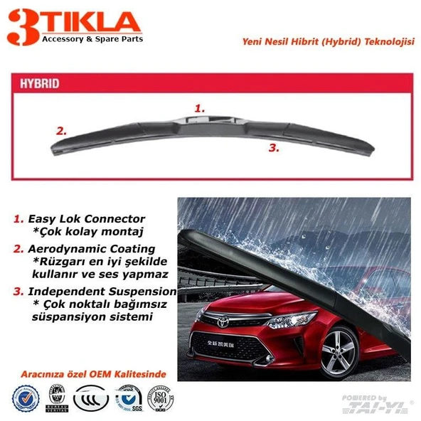 Hyundai Sonata Hibrit Silecek Takımı (1993-1998) 500 mm/500 mm - 3