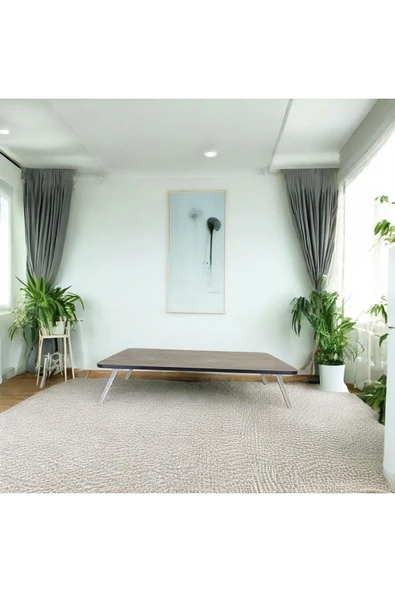 ADIM EBATLAMA Yer Sofrası Mutfak Sofrası gri  mermer kolay taşınabilir 60 X 100 cm balkon sofra