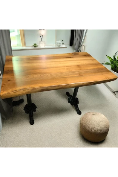 ADIM EBATLAMA CAFE MASA Ahşap Kütük Masa ASLAN AYAK - Resim 5