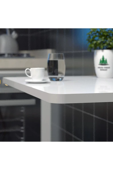 ADIM EBATLAMA Açılır Kapanır Çalışma Masası Mutfak Masası Katlanır Duvar Masası Beyaz - Resim 5