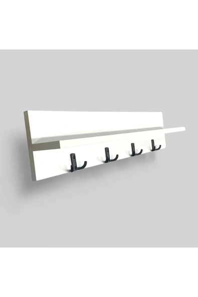 ADIM EBATLAMA Portmanto Duvar Askılığı Elbise Askılığı 80Cm (BEYAZ) - 2