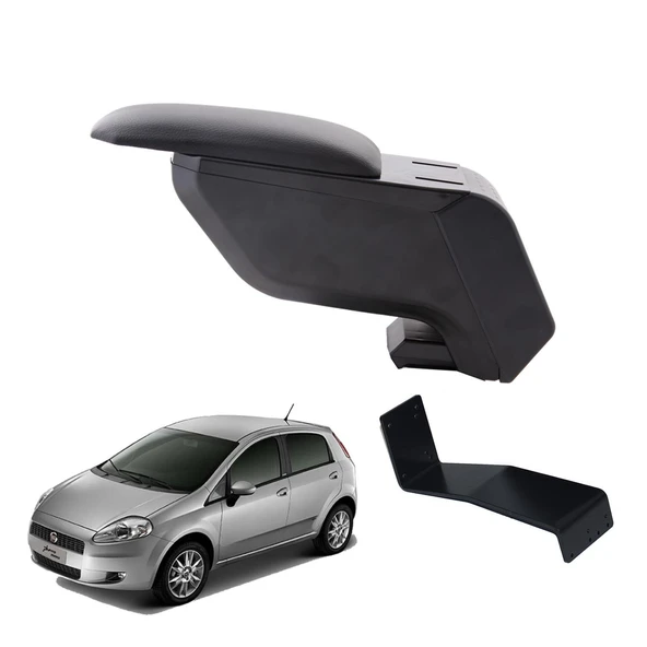 Fiat Grande Punto 2006 Delmesiz Çelik Ayaklı Siyah Kolçak Kol Dayama