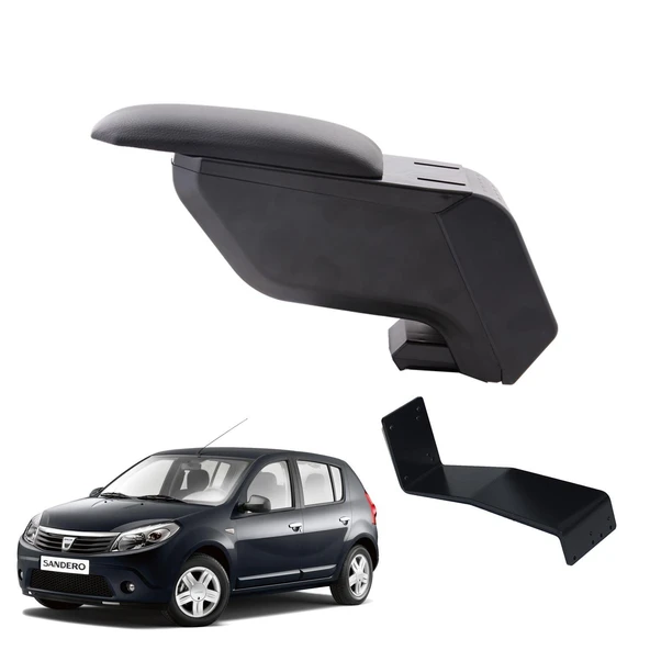 Dacia Sandero 2009 Delmesiz Çelik Ayaklı Siyah Kolçak Kol Dayama