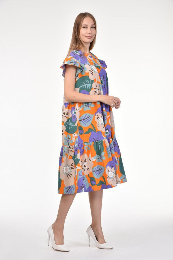 DRR Moda Salaş Kesim Desenli Elbise - 5