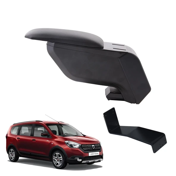 Dacia Lodgy Stepway 2017 Delmesiz Çelik Ayaklı Siyah Kolçak Kol Dayama