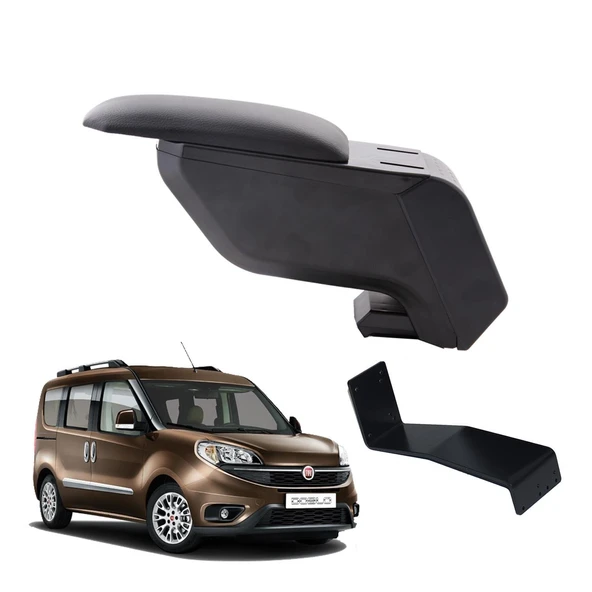 Fiat Doblo 2019 Delmesiz Çelik Ayaklı Siyah Kolçak Kol Dayama