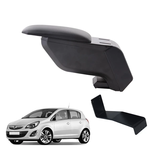 Opel Corsa D 2009 Delmesiz Çelik Ayaklı Siyah Kolçak Kol Dayama