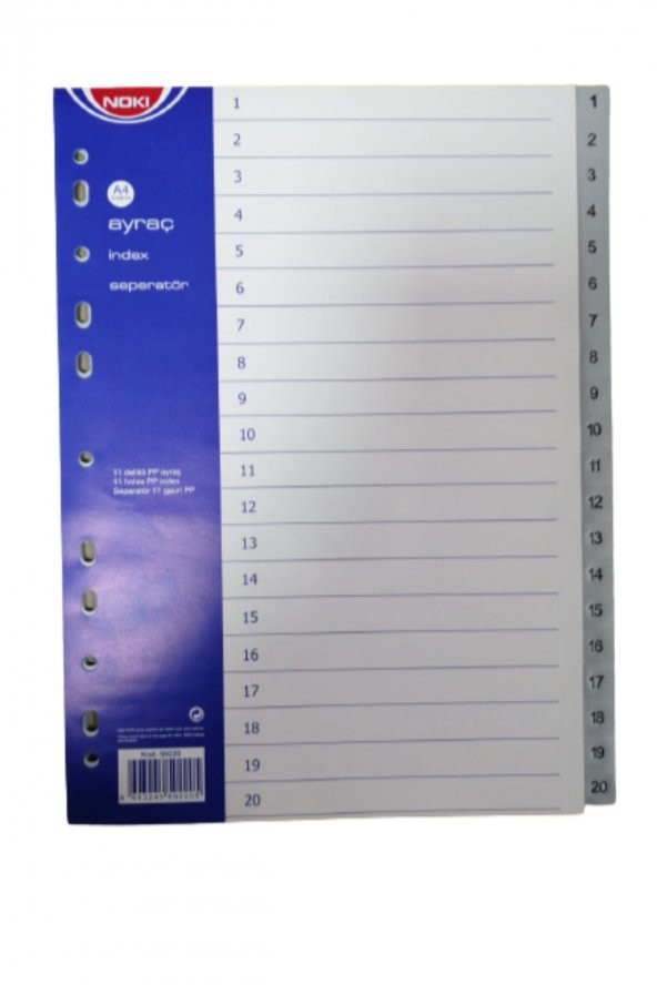 Plastik Seperatör 20 Rakam Ayraç A4 1 Adet - 2