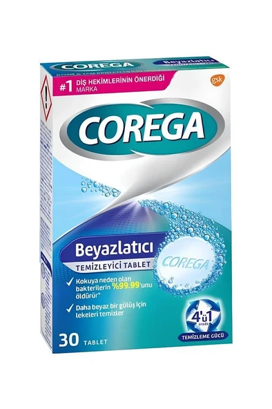 Corega Beyazlatıcı 30lu Protez Temizleme Tableti ürün görseli 1