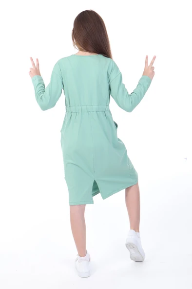 Toontoy Kız Çocuk  Neon Baskılı Elbise - 11