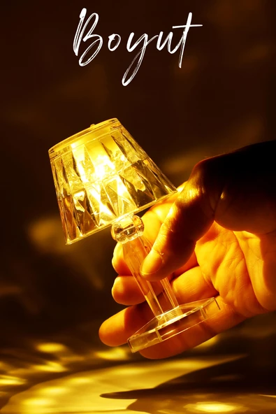 Led Mum Kristal Tip Pil Dahil LEDli Dumansız Alev Yapay Dekoratif Mum Dekor Işığı Şeffaf PR288 - 7