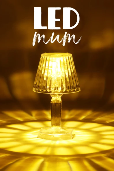 Led Mum Kristal Tip Pil Dahil LEDli Dumansız Alev Yapay Dekoratif Mum Dekor Işığı Şeffaf PR288