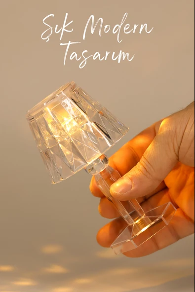 Led Mum Kristal Tip Pil Dahil LEDli Dumansız Alev Yapay Dekoratif Mum Dekor Işığı Şeffaf PR288 - 8