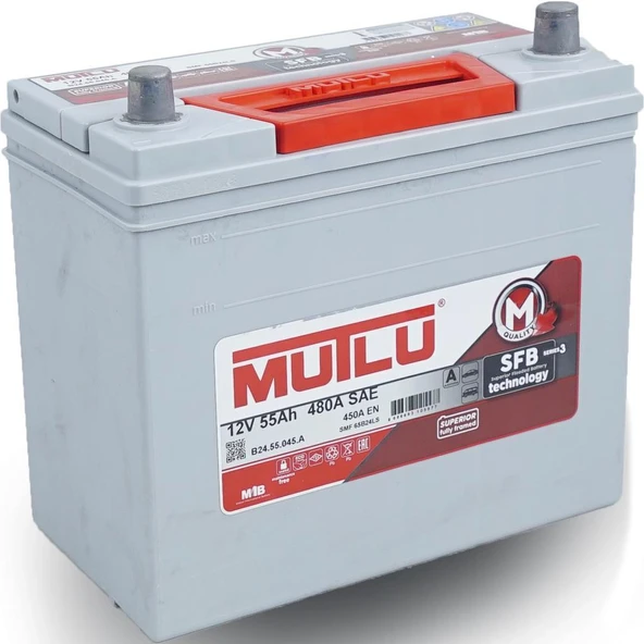 Mutlu 12 Volt 55 Amper Yüksek Ters Akü 2021 Üretim Akü